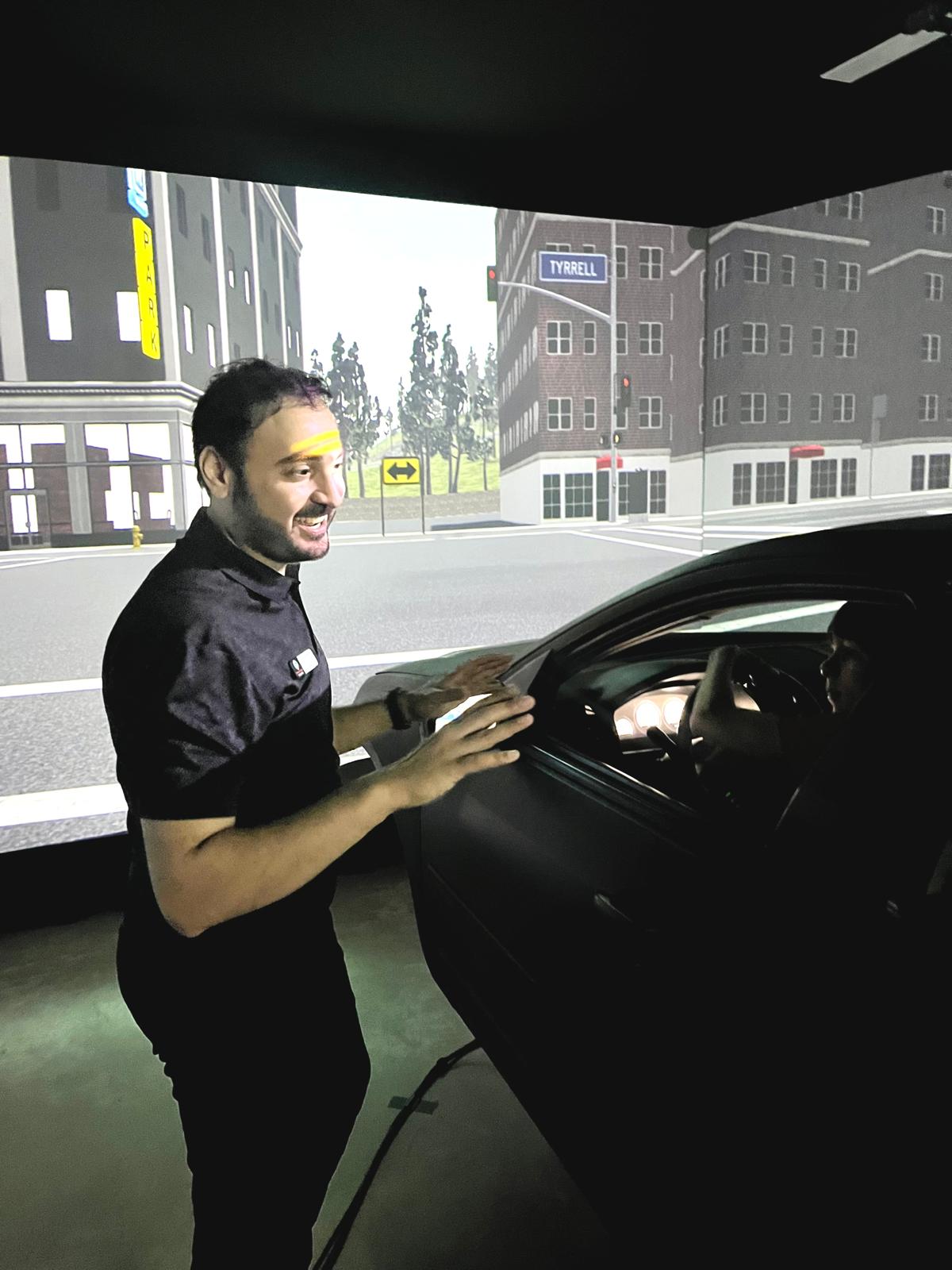 Driving simulator research and participant interaction